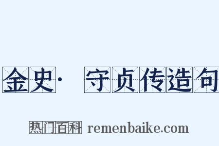 金史·守贞传造句是什么意思的图片